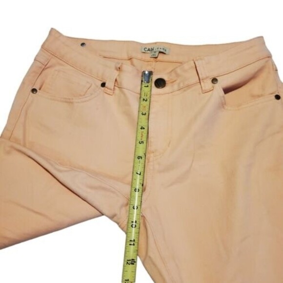 CAbi Bree Creamsicle Peach Crop Stretch Denim Jeans Size 10 Low Rise - Picture 4 of 10